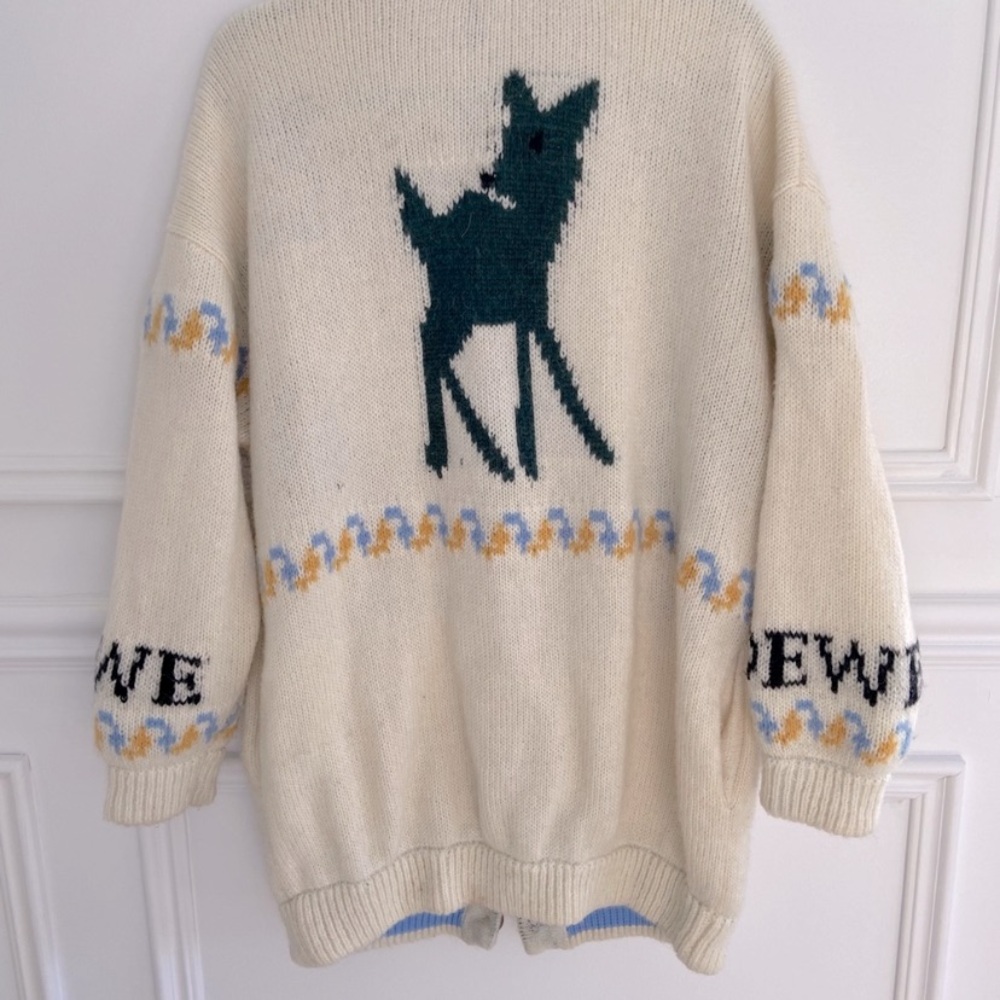 LOEWE* Knit Long Oversized Deer cardigan sweater - Picture 3 of 3